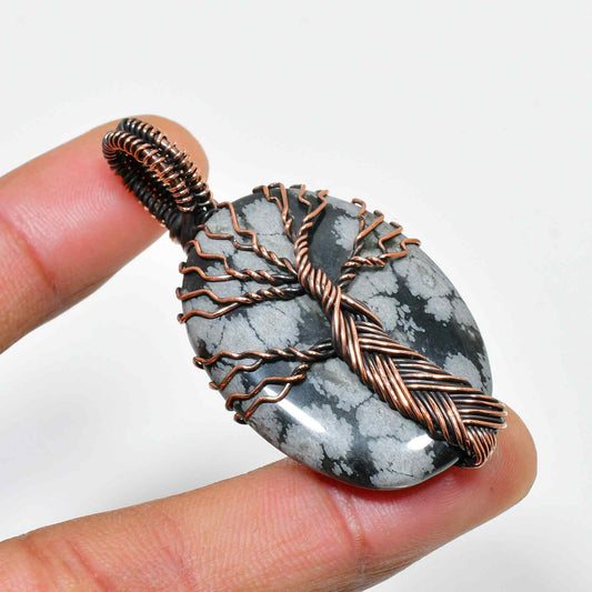 Nature’s Embrace – Obsidian & Copper Pendant