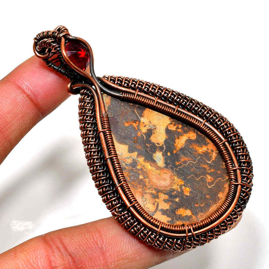 Terra’s Sojourn – Jasper & Oxidized Copper Pendant