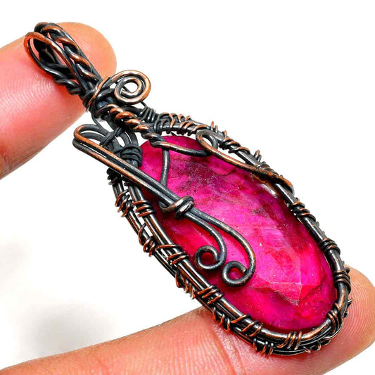 Crimson Courage – Ruby Copper Pendant