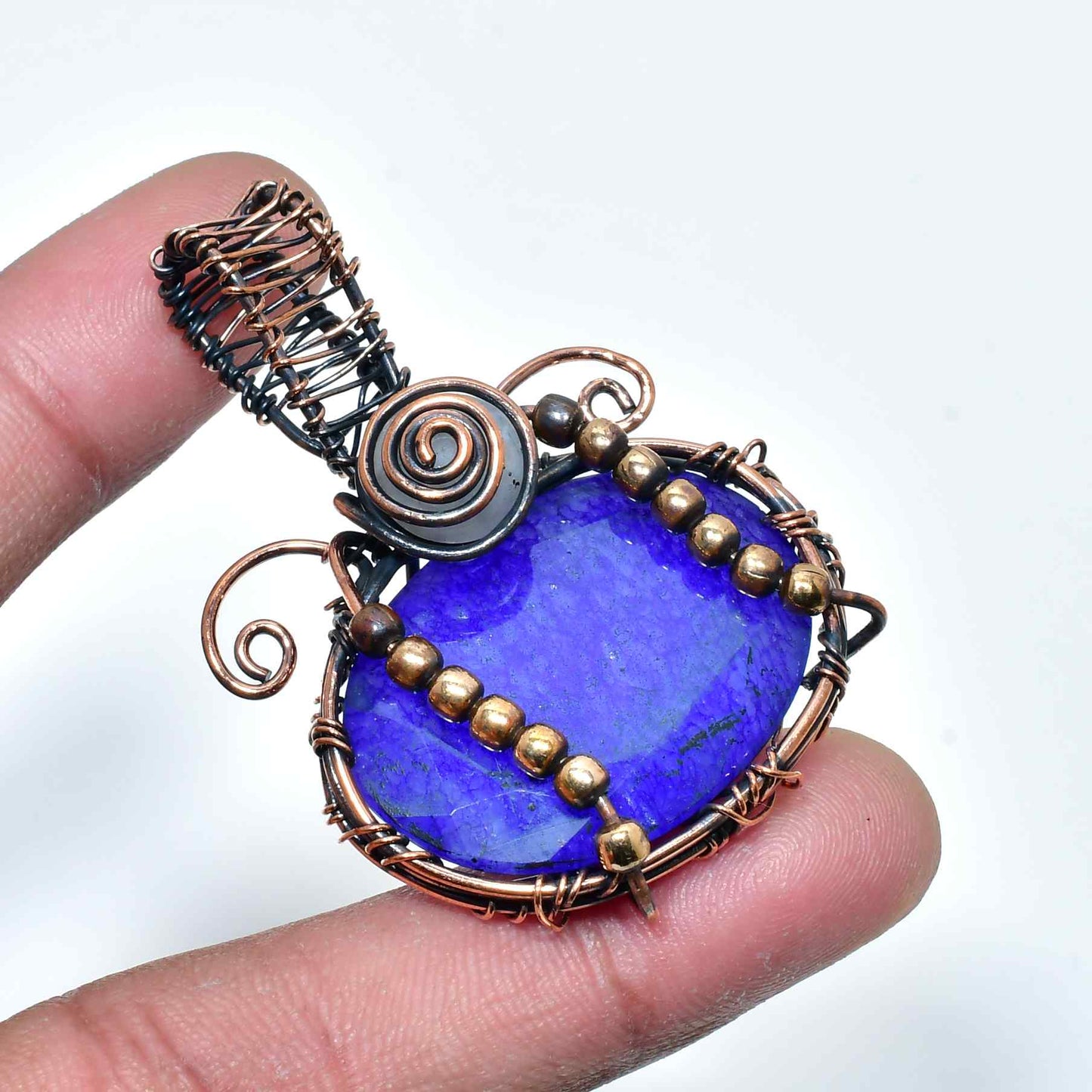 Celestial Harmony – Lapis Lazuli Copper Pendant