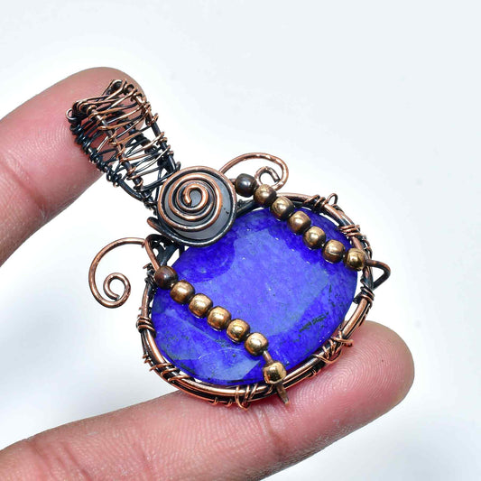 Celestial Harmony – Lapis Lazuli Copper Pendant