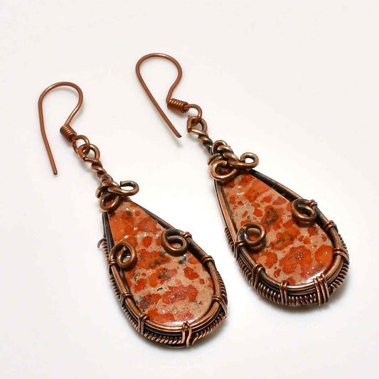 Terra’s Embrace – Jasper Copper Earrings