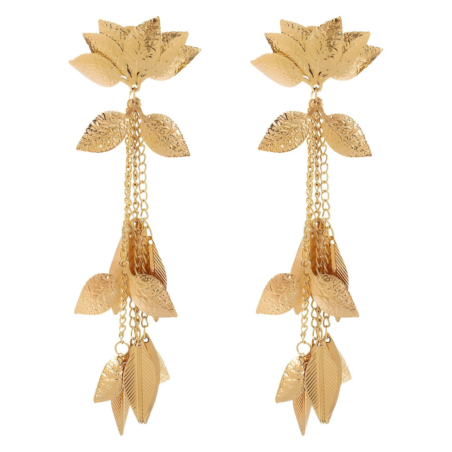 Lotus LeafcGold Earrings