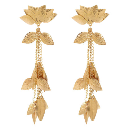 Lotus LeafcGold Earrings
