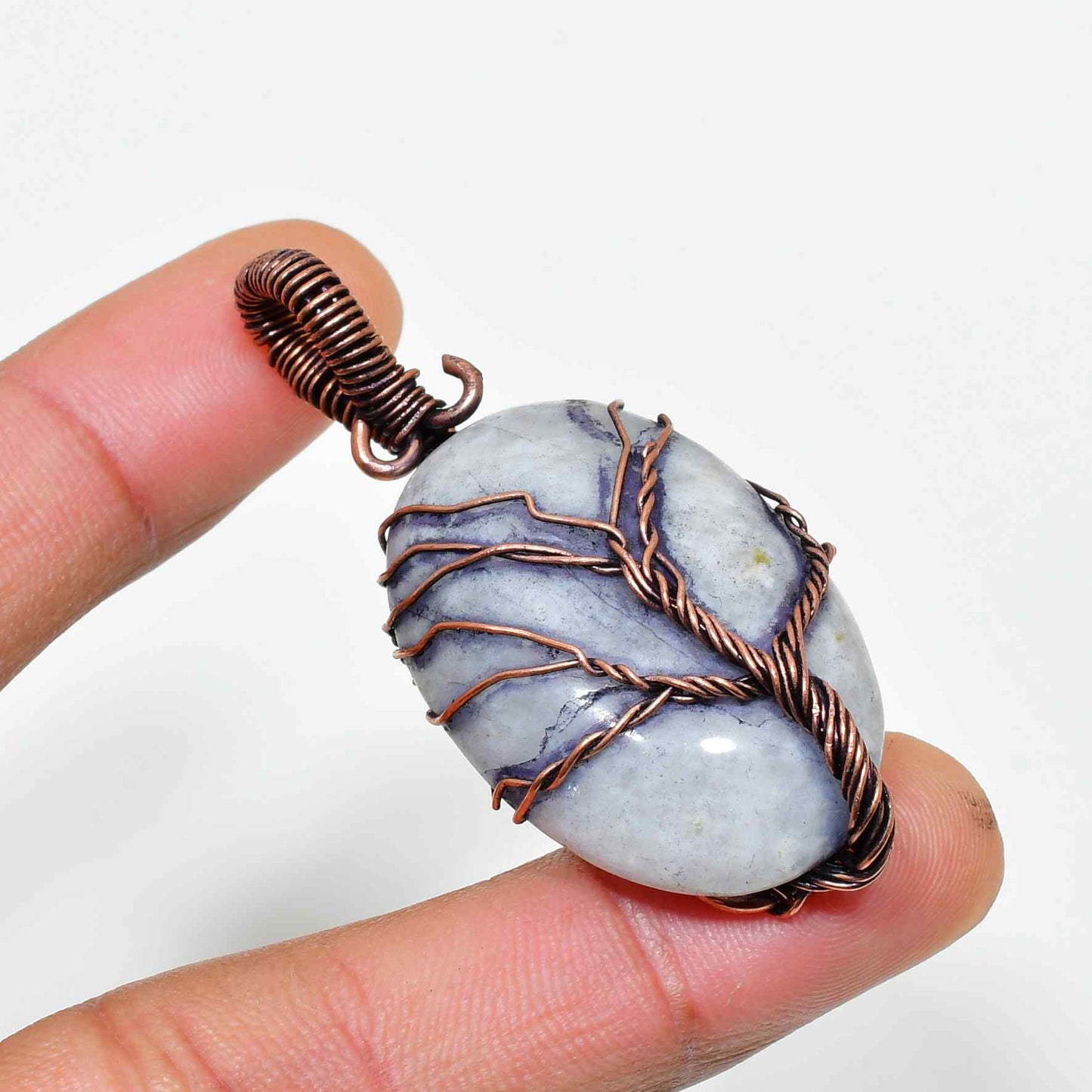 Sylvan Serenity – Tree of Life Copper & Natural Stone Pendant