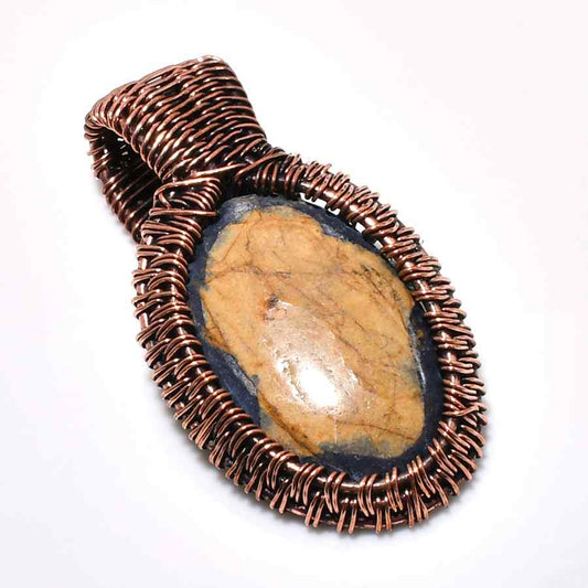 Ember’s Embrace – Jasper Copper Pendant