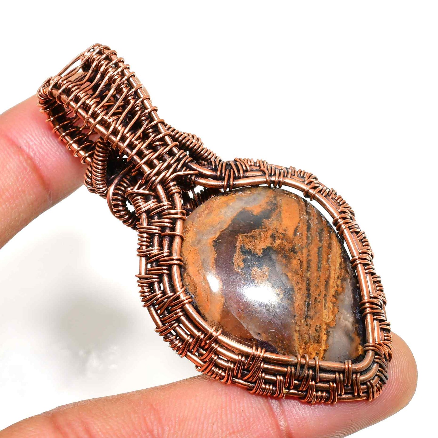 Ember’s Heart – Tigers Eye Copper Pendant