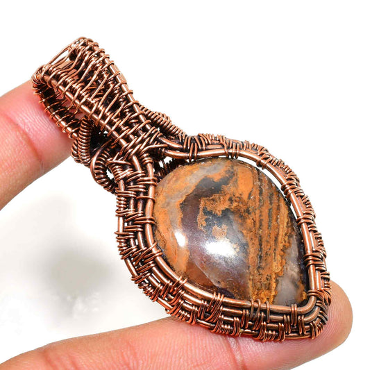Ember’s Heart – Tigers Eye Copper Pendant