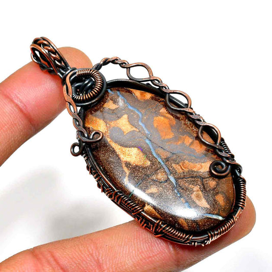 Ember Ambition – Goldstone & Copper Pendant