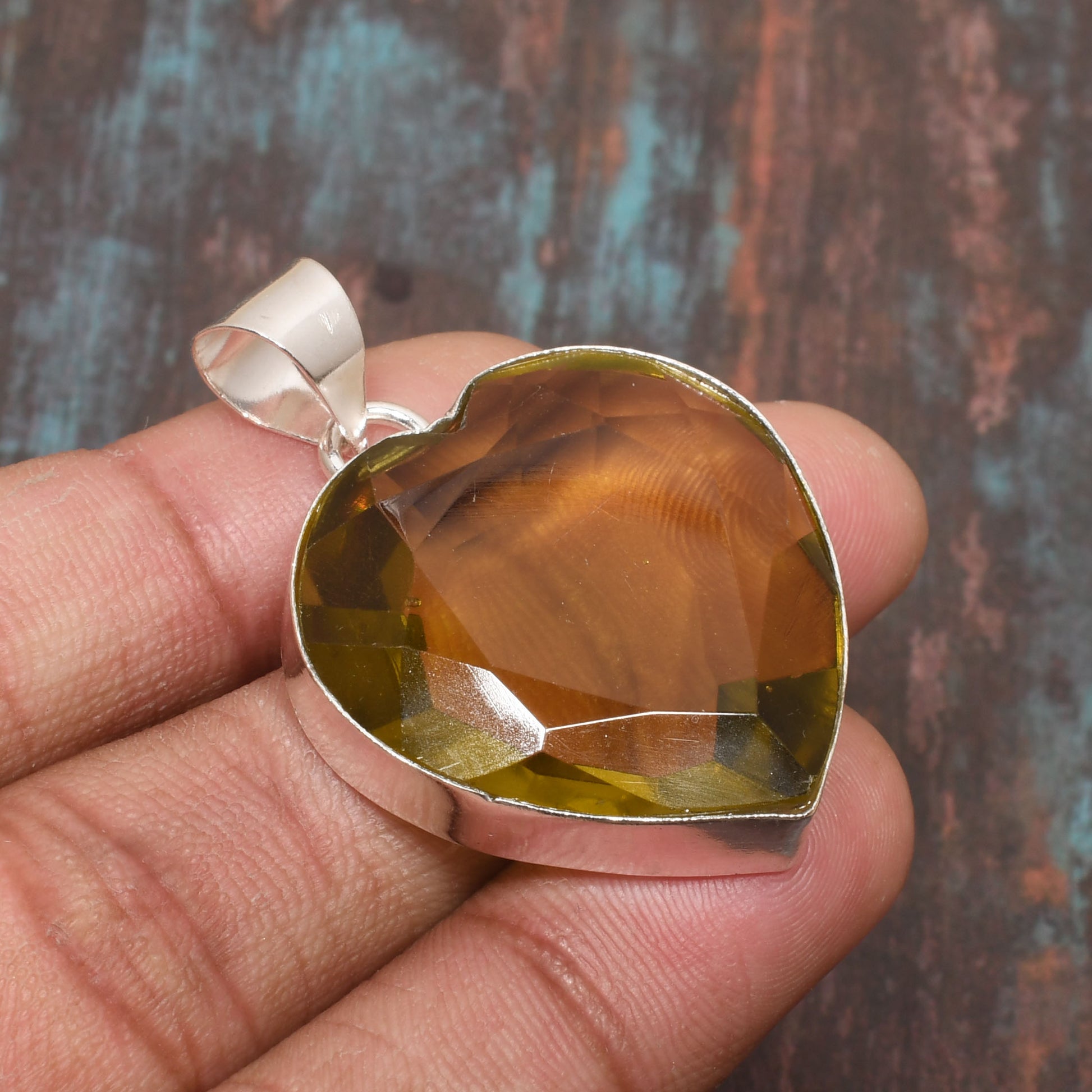 Heart’s Glow – Citrine & Sterling Silver Pendant