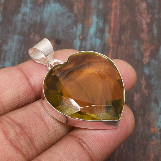 Heart’s Glow – Citrine & Sterling Silver Pendant