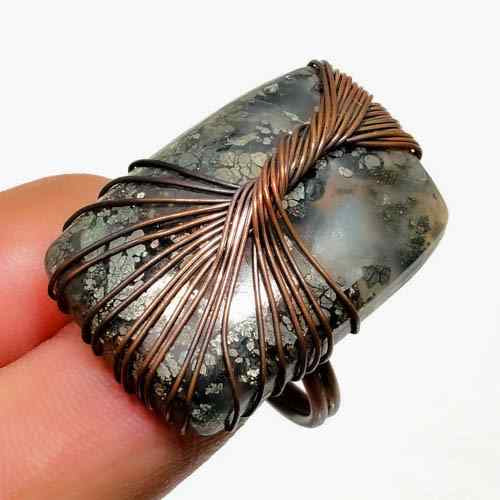 Oceanic Harmony – Jasper Copper Ring