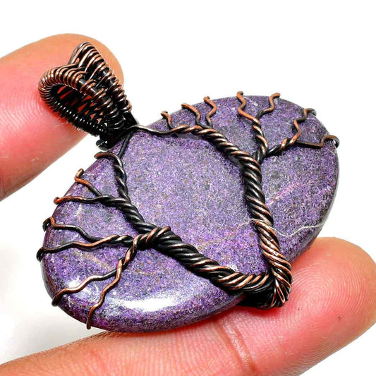Ezra’s Veil – Handcrafted Amethyst & Oxidized Copper Pendant