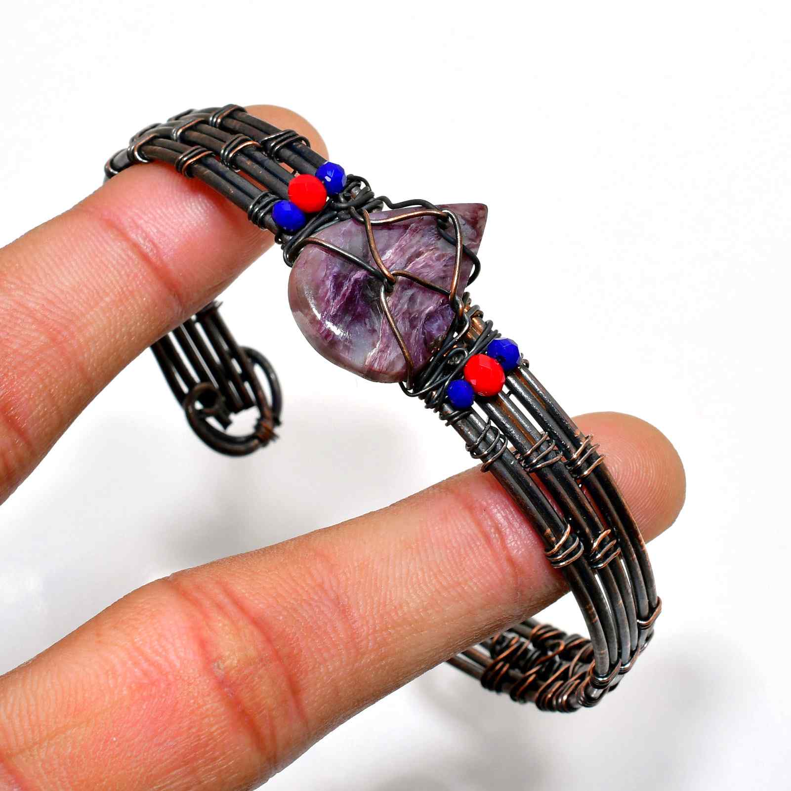 Seraphine’s Embrace – Amethyst Copper Bracelet