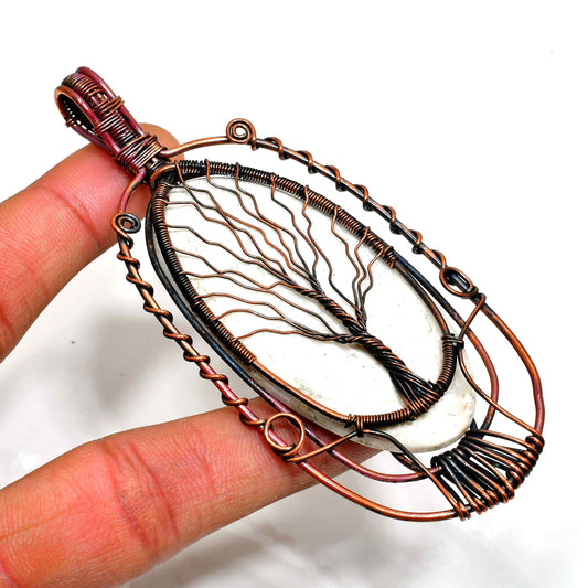 Serenity’s Embrace – Copper-Wrapped Stone Pendant