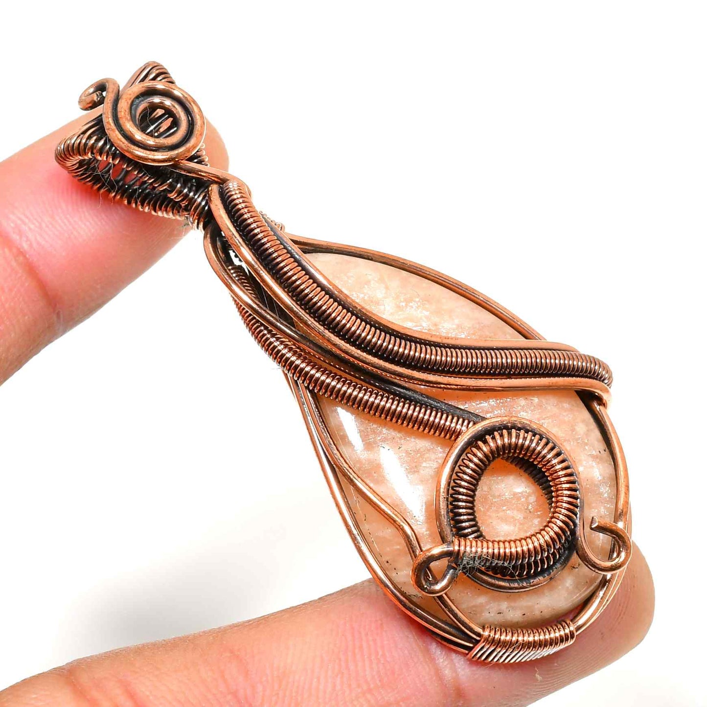 Gaia’s Embrace – Natural Stone Copper Pendant