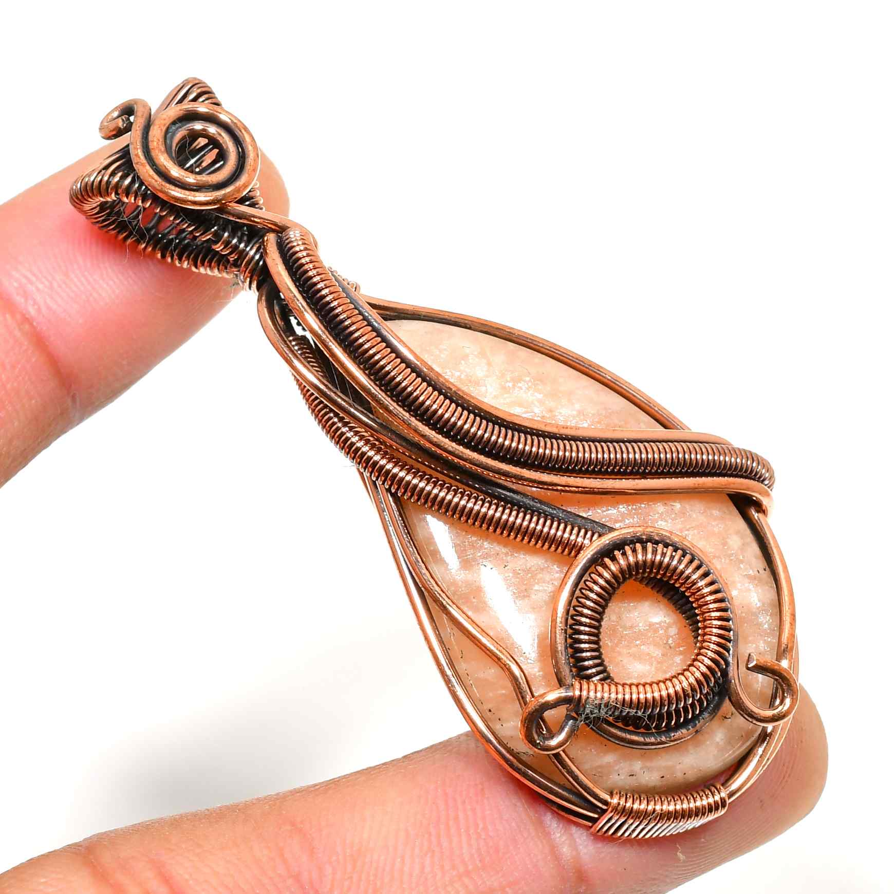 Gaia’s Embrace – Natural Stone Copper Pendant
