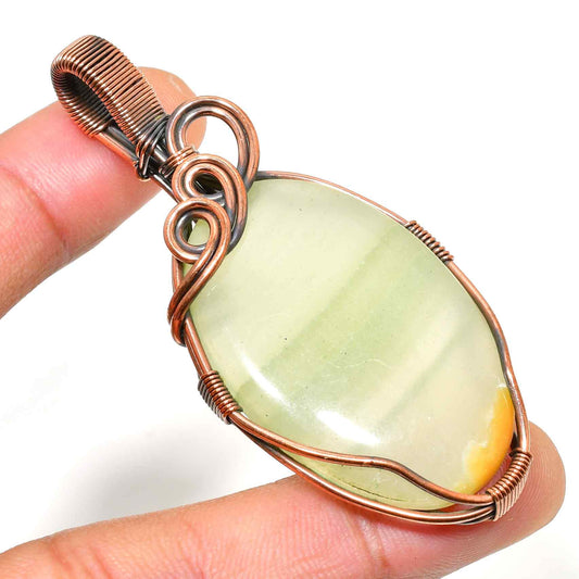 Celestial Serenity – Green Aventurine Copper Pendant