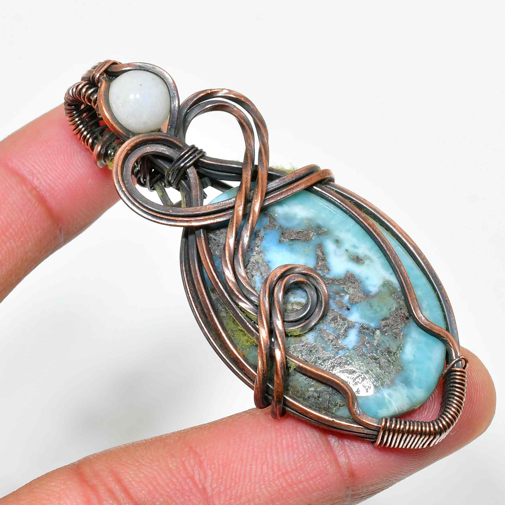 Serenity’s Embrace – Turquoise Copper Pendant