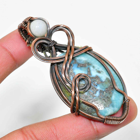 Serenity’s Embrace – Turquoise Copper Pendant