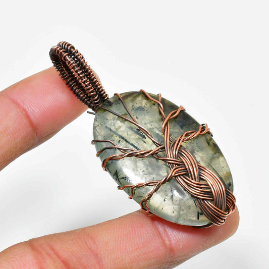 Gaia’s Embrace – Copper-Wrapped Stone Pendant