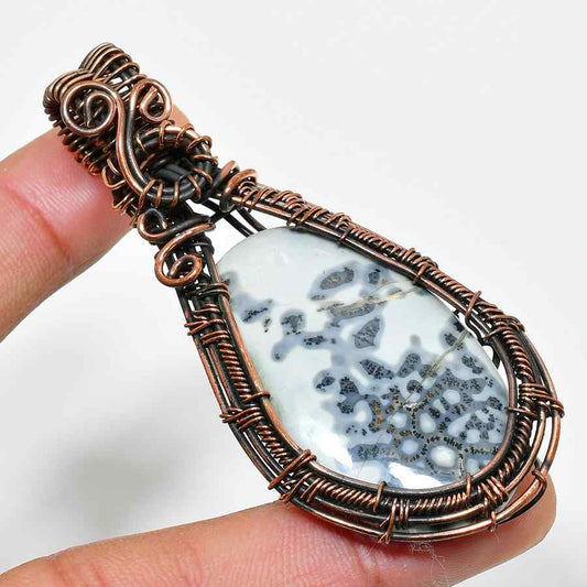 Abstract Harmony – Ocean Jasper Copper Pendant