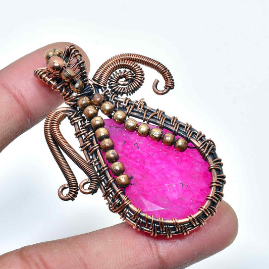 Seraphina’s Blush – Pink Tourmaline Copper Pendant