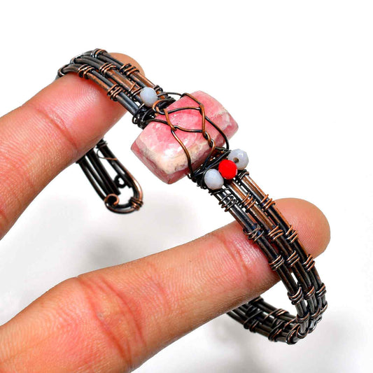 Serenity’s Embrace – Rhodonite Copper Bracelet