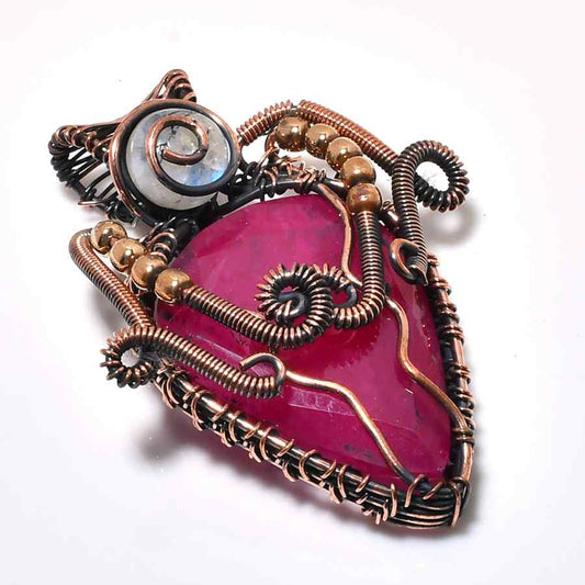 Ember’s Embrace – Ruby Copper Pendant