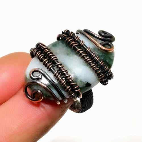 Serenity’s Embrace – Jade & Oxidized Copper Ring