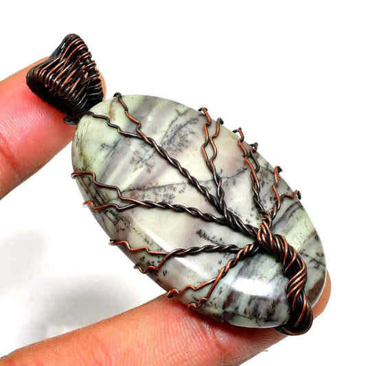 Arbor Vitae – Moss Agate Copper Pendant