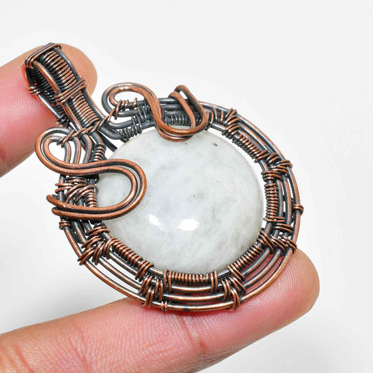 Celestial Harmony – Copper Wire Wrapped Stone Pendant