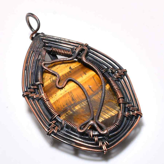 Auric’s Shield – Tiger’s Eye Copper Pendant
