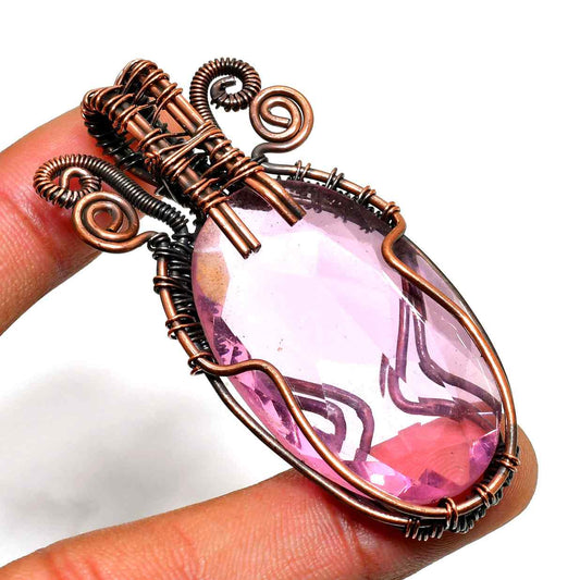 Aurora’s Embrace – Amethyst Copper Pendant