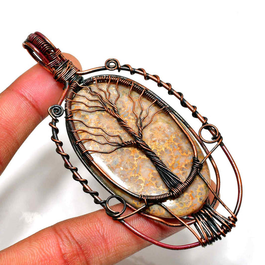 Gaia’s Embrace – Natural Stone Tree of Life Pendant