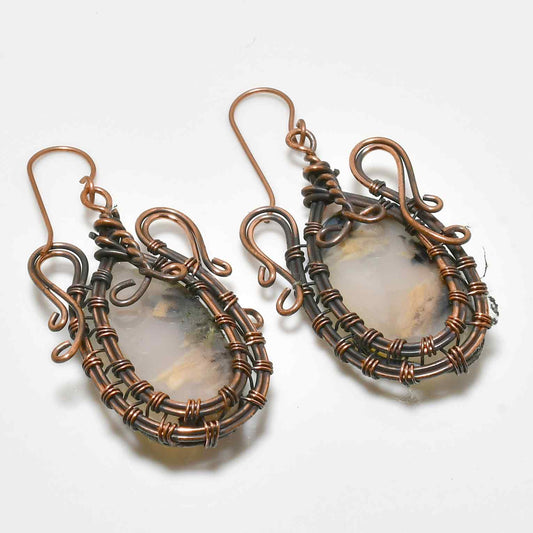 Earthsong – Agate & Oxidized Copper Earrings