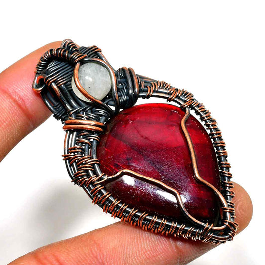 Ember’s Heart – Garnet Copper Pendant