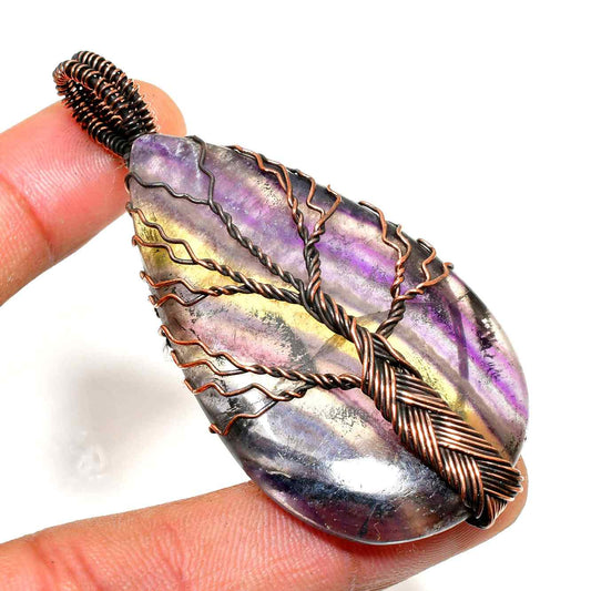 Ezra’s Veil – Hand-Wrapped Amethyst & Copper Pendant