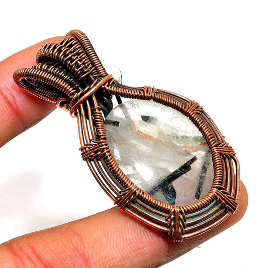 Luna’s Embrace – Copper & Crystal Pendant