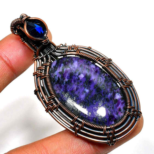 Selene’s Whisper – Amethyst & Copper Pendant