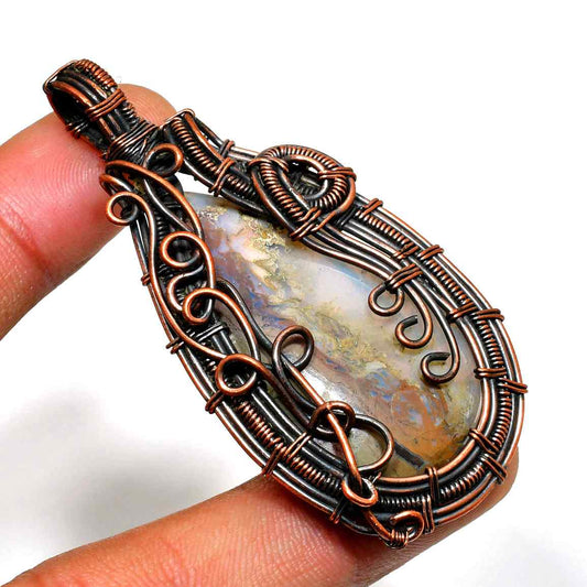 Gaia’s Grace – Oxidized Copper Agate Pendant