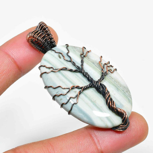 Nature’s Harmony – Green Opal Tree of Life Pendant