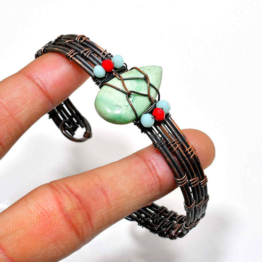 Serenity’s Embrace – Copper-Wrapped Jade Bracelet