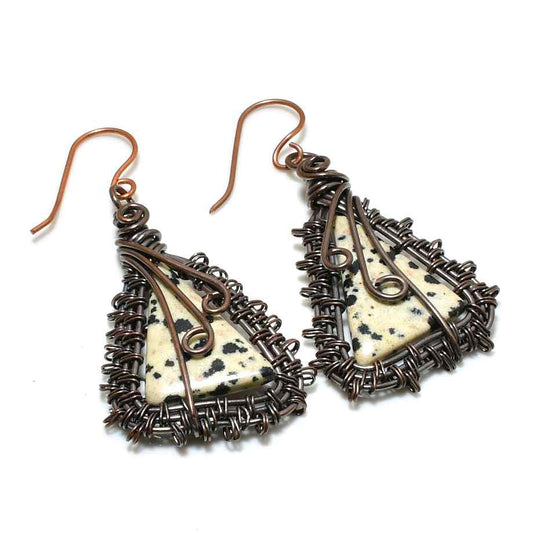 Dalmatian Whimsy – Copper Jasper Earrings