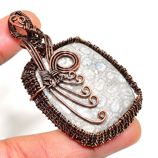 Moonlit Whisper – Copper-Wrapped Stone Pendant