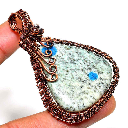 Gaia’s Embrace – Copper-Wrapped Gemstone Pendant