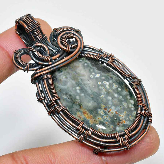Serenity Stone – Agate & Copper Pendant