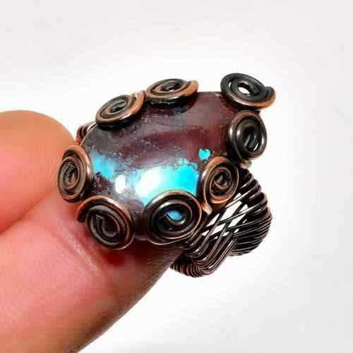 Celestial Gleam – Opal & Copper Ring