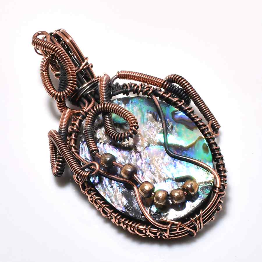 Sea’s Embrace – Abalone Shell Copper Pendant