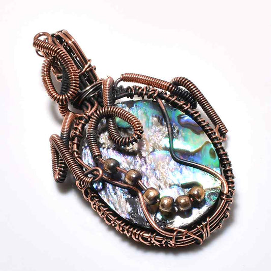 Sea’s Embrace – Abalone Shell Copper Pendant